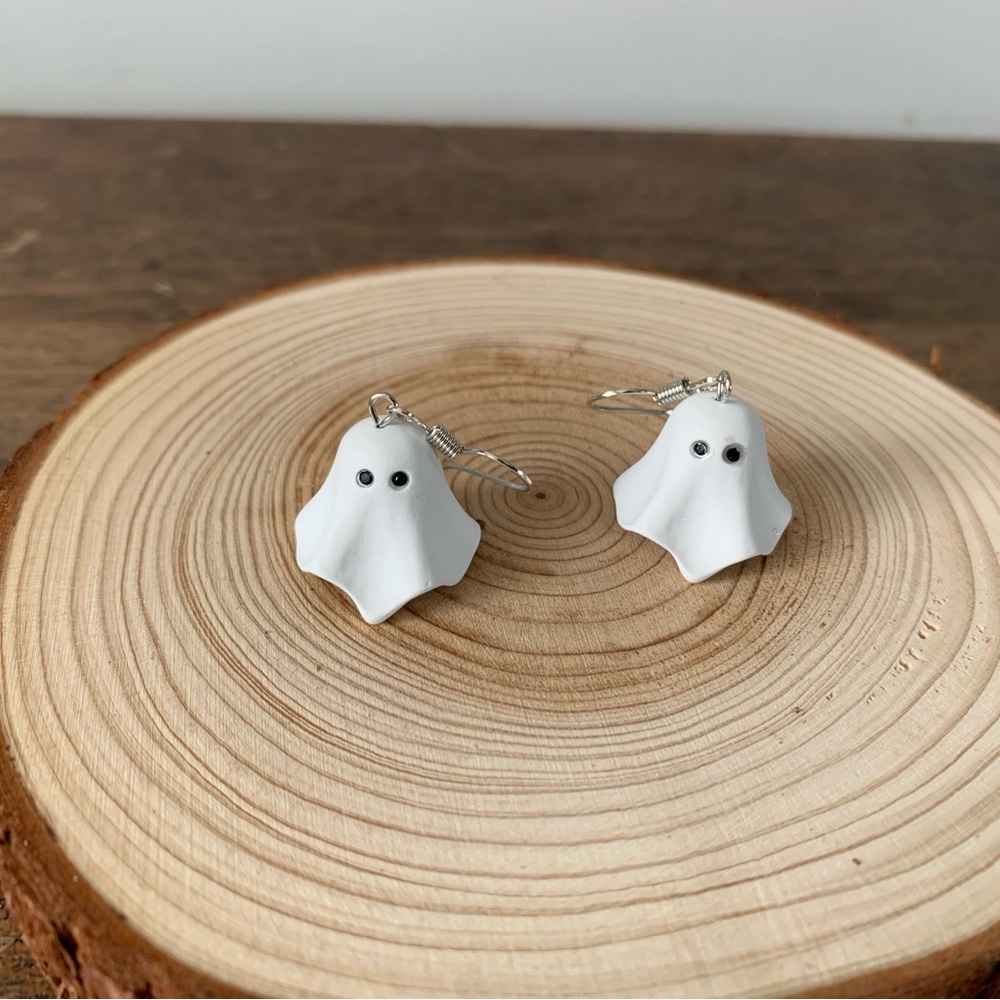 Ceramic-like Mini Ghost Dangle Earrings